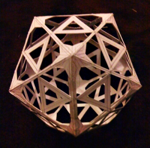 Icosahedron with simple pattern cut out of it