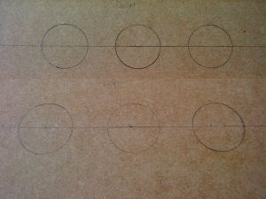 Markings for cutting holes from MDF