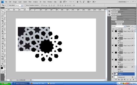 Screenshot of building up the pattern in Photoshop